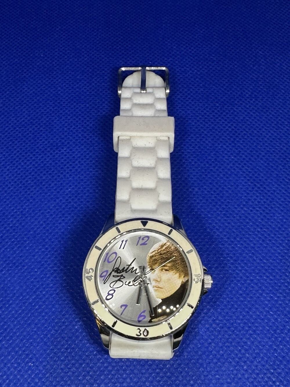Justin Bieber White Watch Signature Portrait My World Era NEW Working